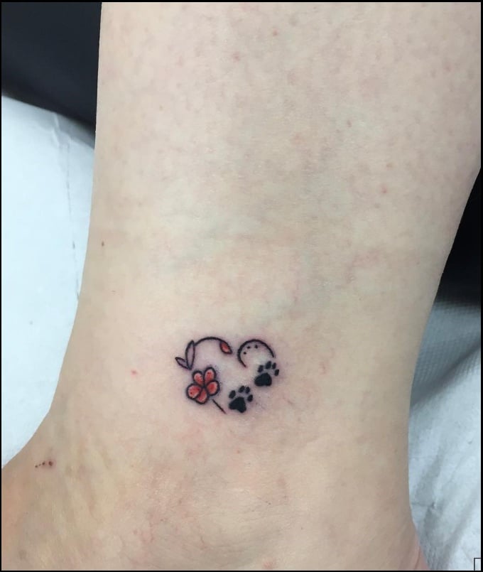 heart ankle tattoos