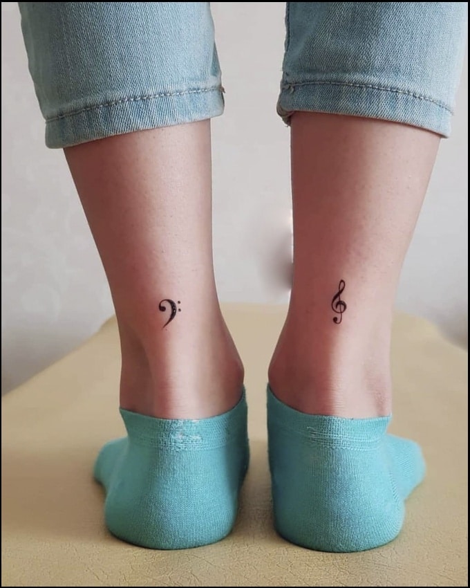 music ankle tattoos