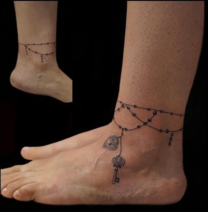 Anklet Tattoo design . RJ TATTOOS STUDIO . For appointment ☎️-787 4112672 .  #anklets #ankletattoo #tattooartist #tattooideas #tattooart… | Instagram