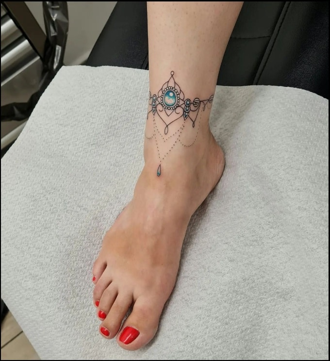 jewelery ankle tattoos