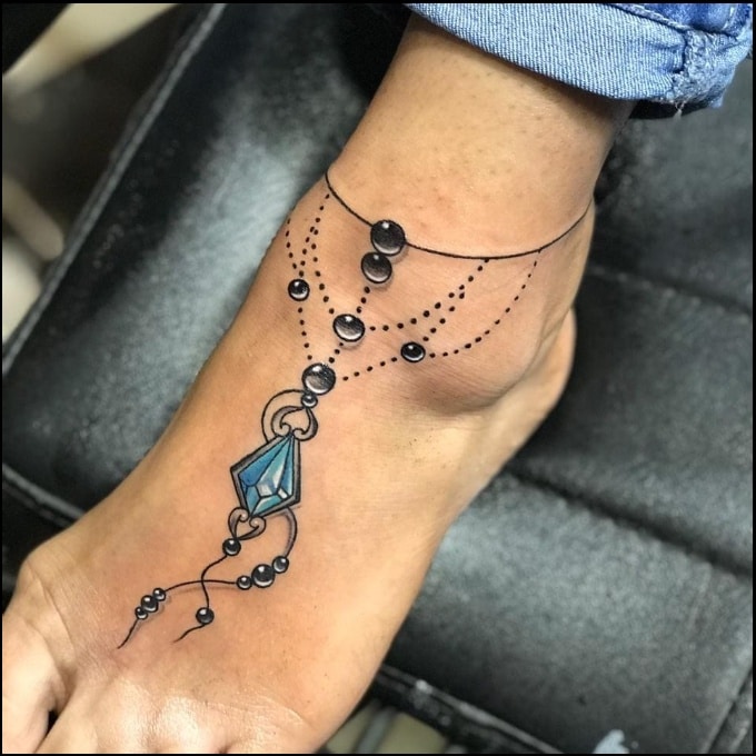 17 Ankle Bracelet Tattoo Inspos for when Youre Craving New Ink 