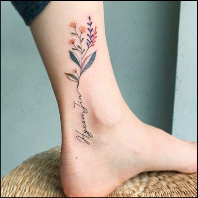 ankle tattoos with names