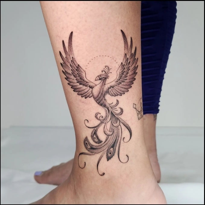 phoenix ankle tattoos