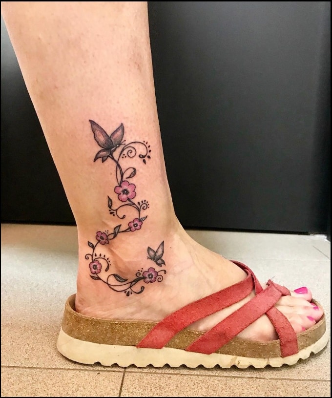 butterfly floral tattoos