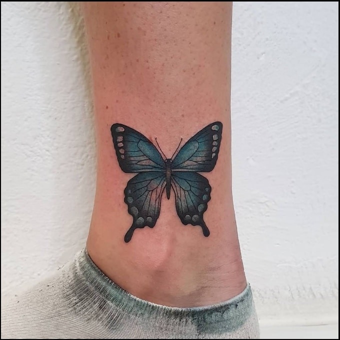 butterfly ankle tattoos