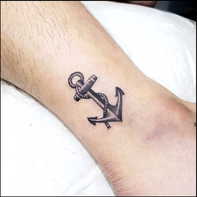cute anchor ankle tattoos