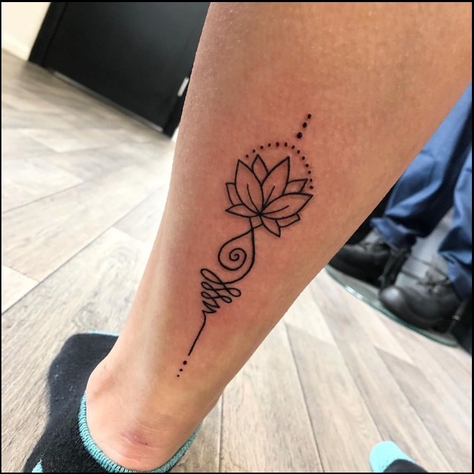 lotus flower ankle tattoos