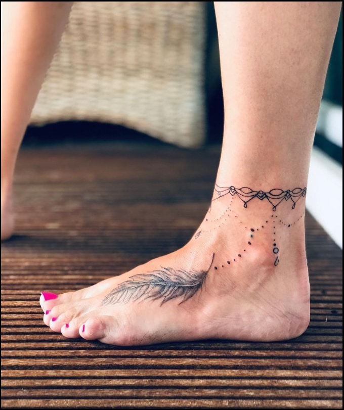 20 Beautiful Ankle Bracelet Tattoos for Women  Moms Got the Stuff