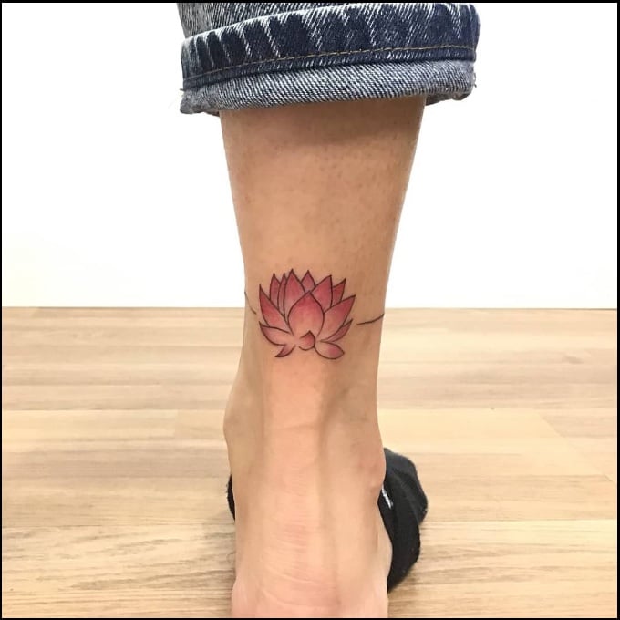 lotus ankle tattoos