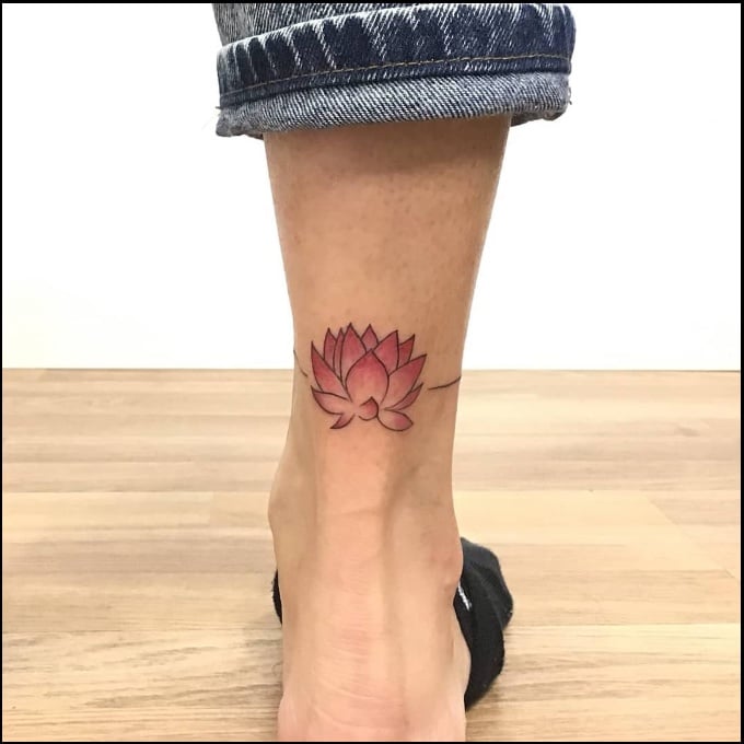 Small floral ankle tattoo for  Daisy Hester Tattoo  Facebook