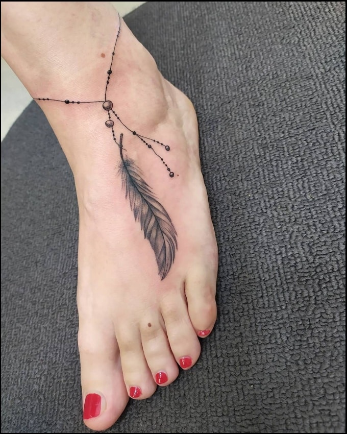 feather bracelet anklet tattoos
