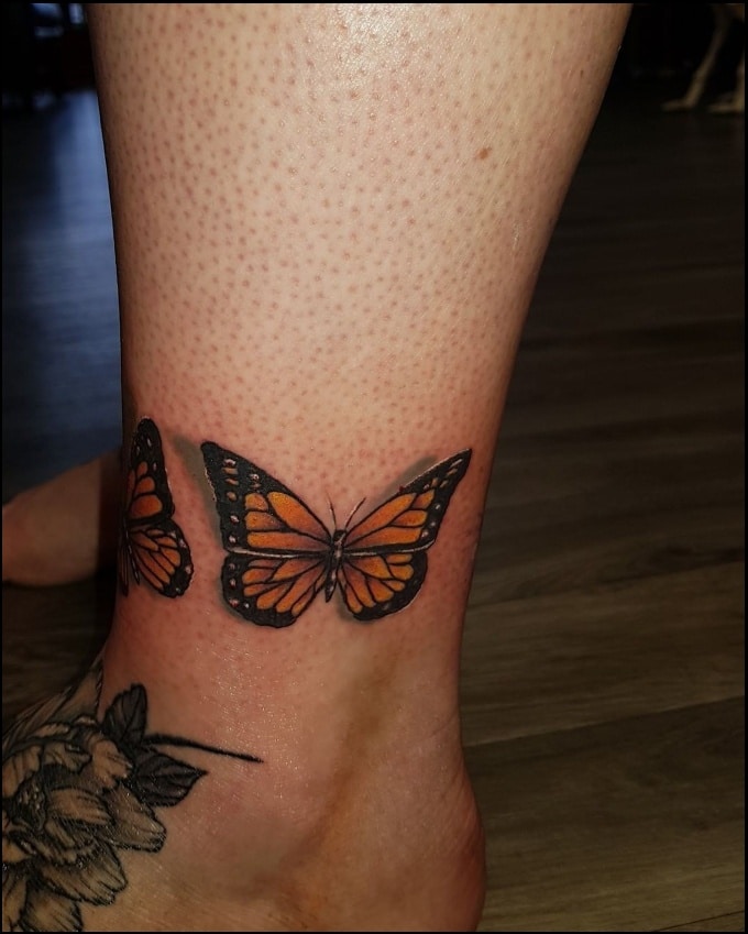 butterfly ankle tattoos