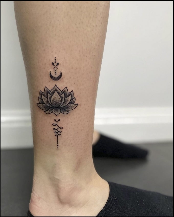 lotus ankle tattoos