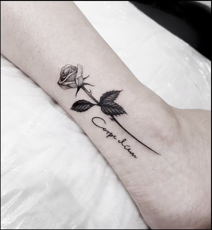 rose tattoos with quotes