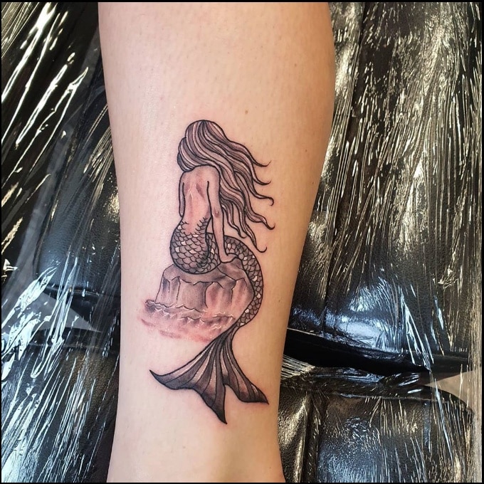 mermaid tattoos on ankle