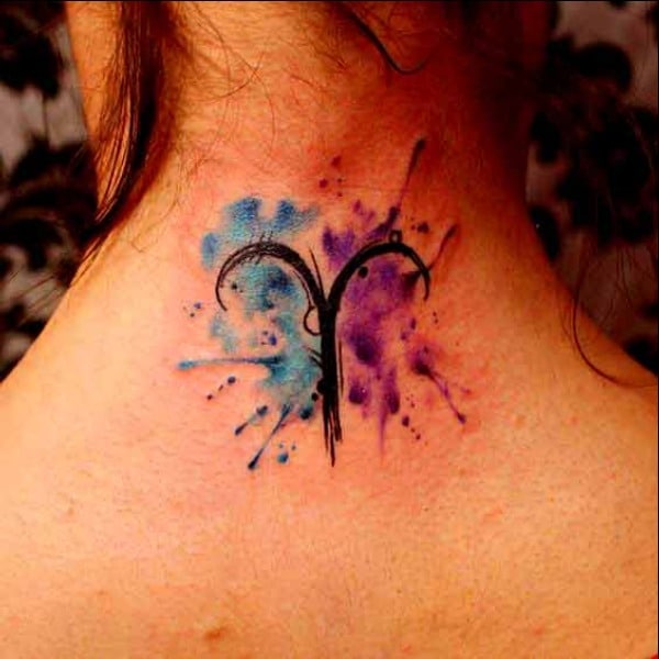 watercolor aries tattoos