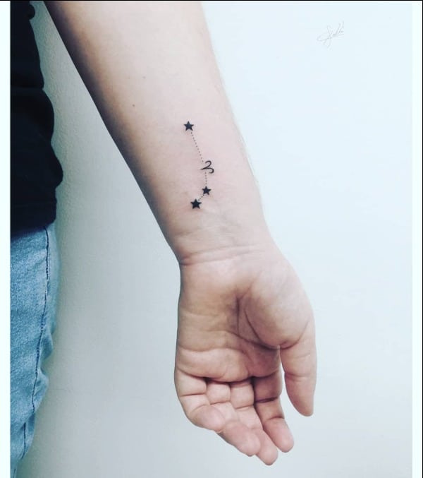 aries constellation tattoo wrist