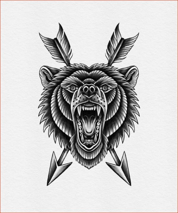 Best arrow tattoos with bear