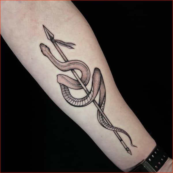 Best arrow tattoos with snake 