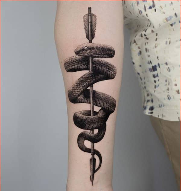 Best arrow tattoos with snake