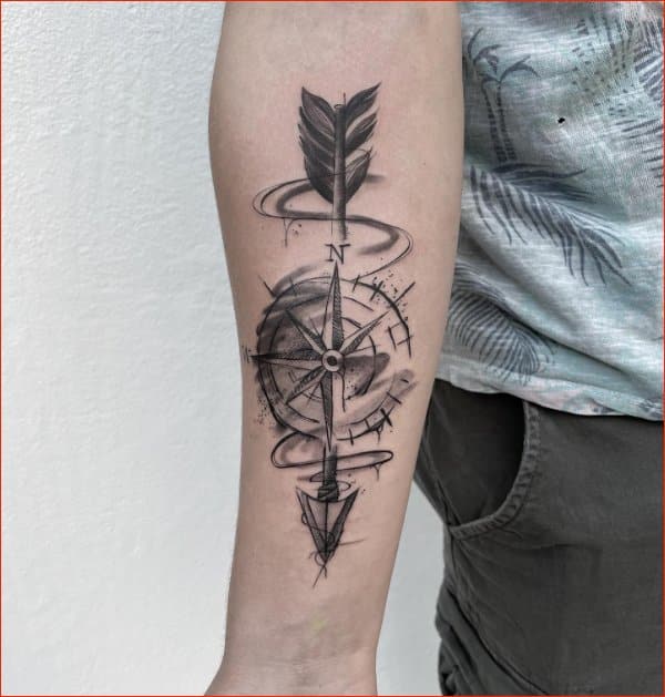 Double headed arrow tattoo on Palaks back of the  Official Tumblr page  for Tattoofilter for Men and Women