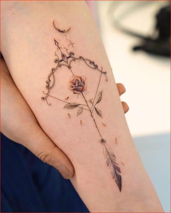 Flower with Arrow Tattoo Waterproof For Boys and Girls Temporary Body Tattoo  Temporary Tattoos