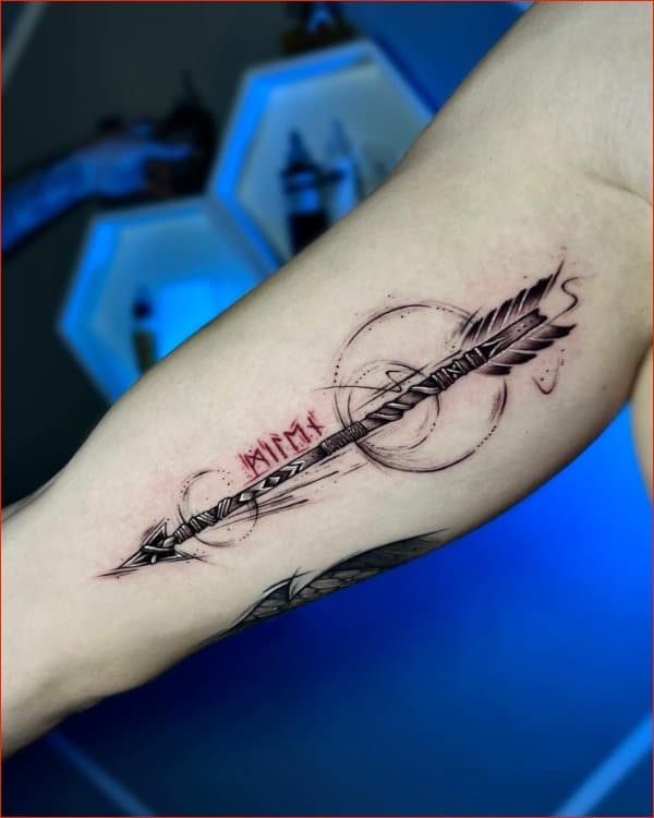 Best arrow tattoos on inner bicep