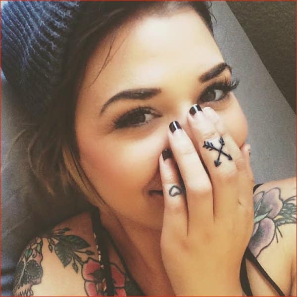 finger arrow tattoos for girls