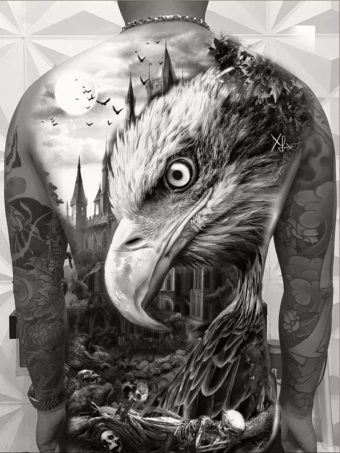 back tattoos eagle