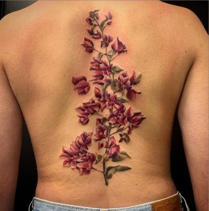 cherry blossom full back tattoos