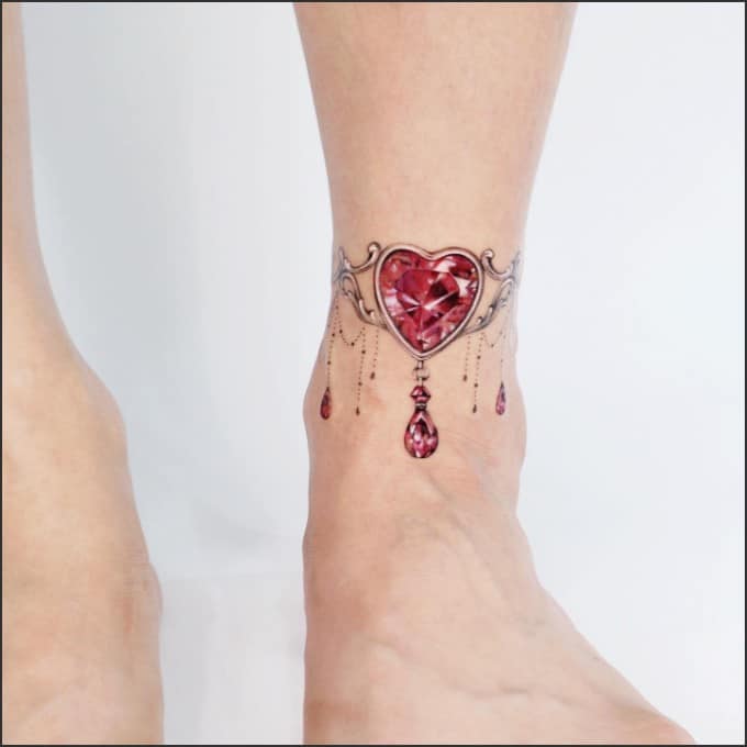 jewelry bracelet tattoos on ankle