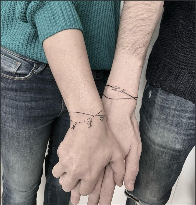 bracelet tattoo for couple