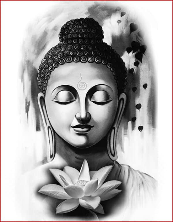 buddha face drawing tattoos