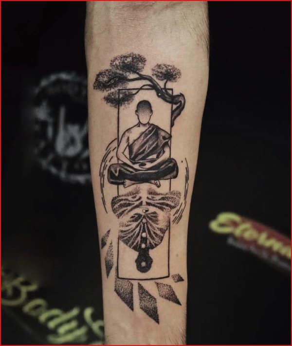 Tattoo uploaded by Tattooist Parth  Buddha meditating tattoo buddhism  buddha buddhatattoo lotustattoo  Tattoodo