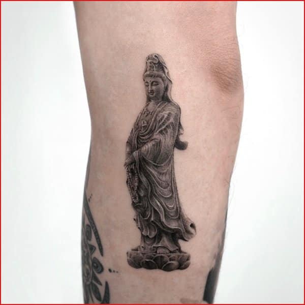 Lord buddha standing tattoo design