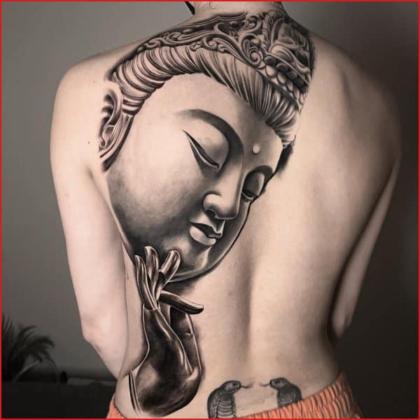 buddha tattoo back piece