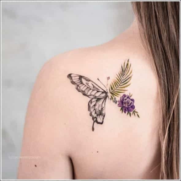 butterfly tattoos for back shoulder