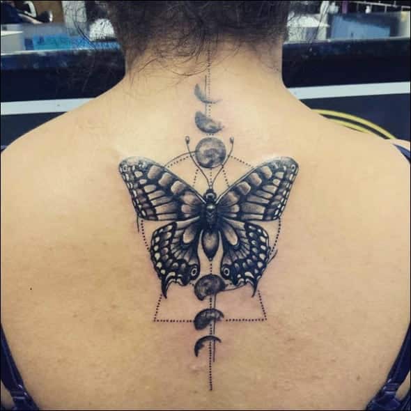 butterfly tattoos on back