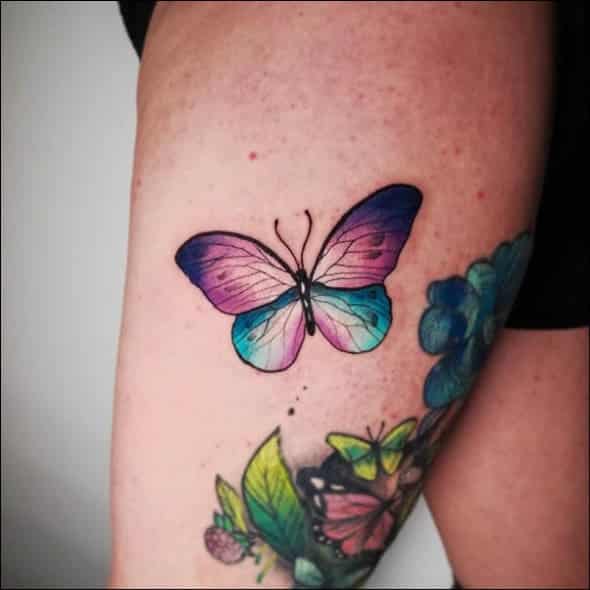 colorful butterfly tattoos