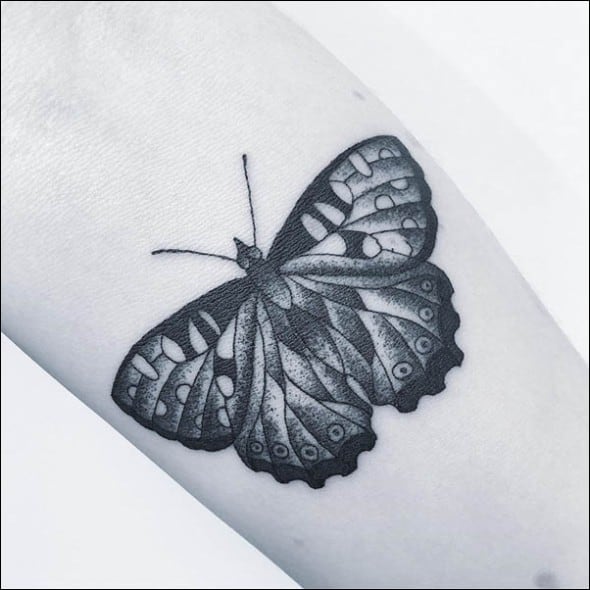black and grey butterfly tattoos