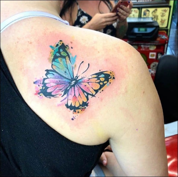 watercolor butterfly tattoos