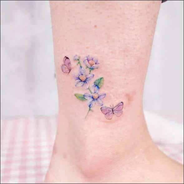 butterfly flower tattoo design