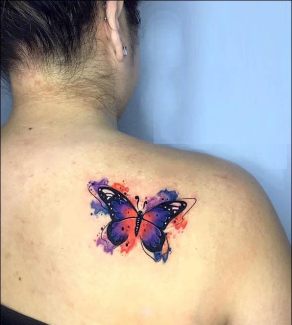 colorful butterfly tattoos