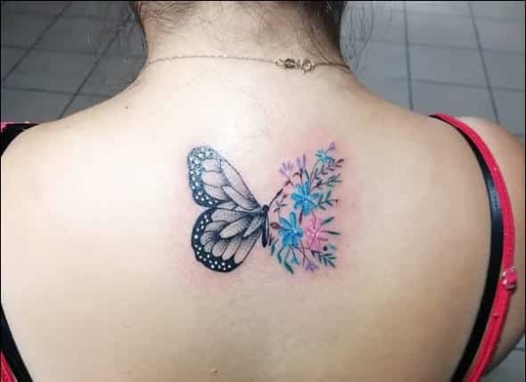 butterfly tattoos on back