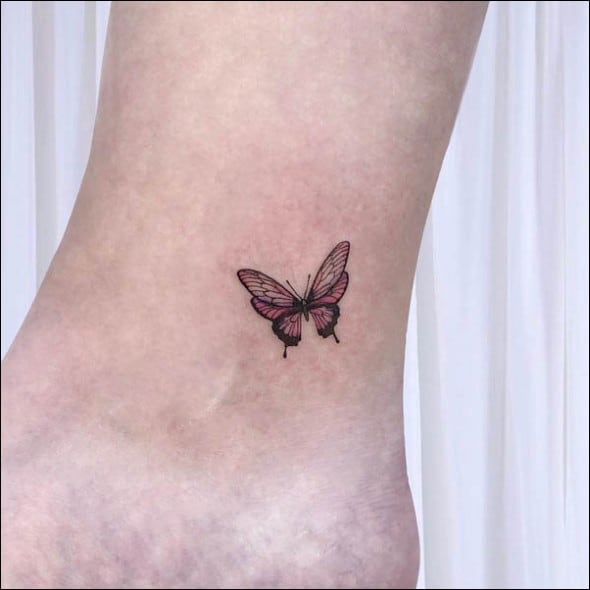 small butterfly tattoos for ankle