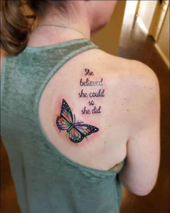 butterfly tattoos with quotes