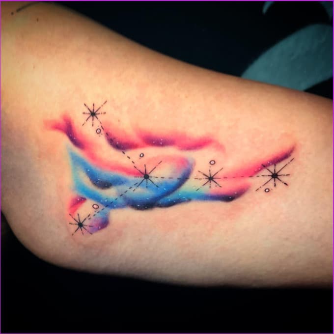 cancer zodiac sign watercolor tattoo