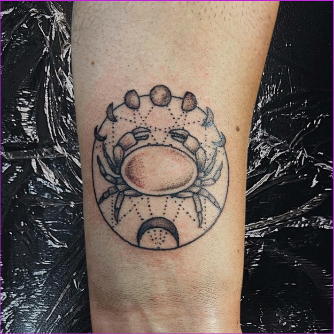 cancer zodiac sign constellation tattoo