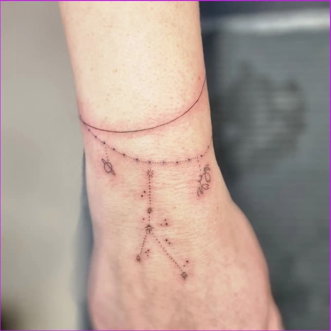 cancer bracelet tattoo for women