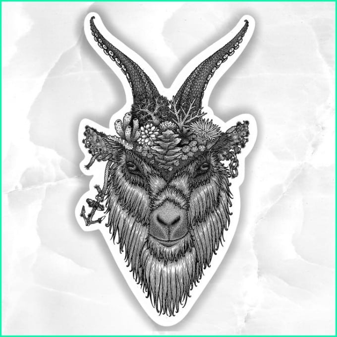 capricorn goat head tattoo ideas